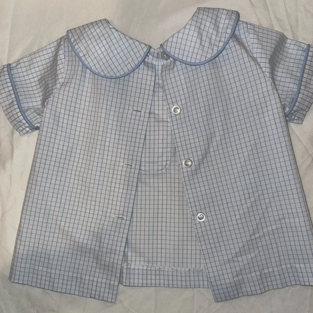 Charming Blue Checkered Diaper Cover Set